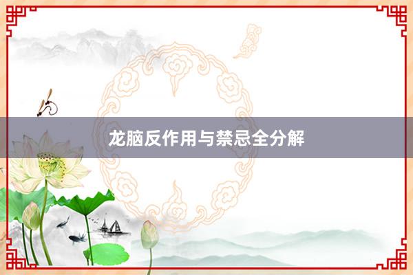龙脑反作用与禁忌全分解